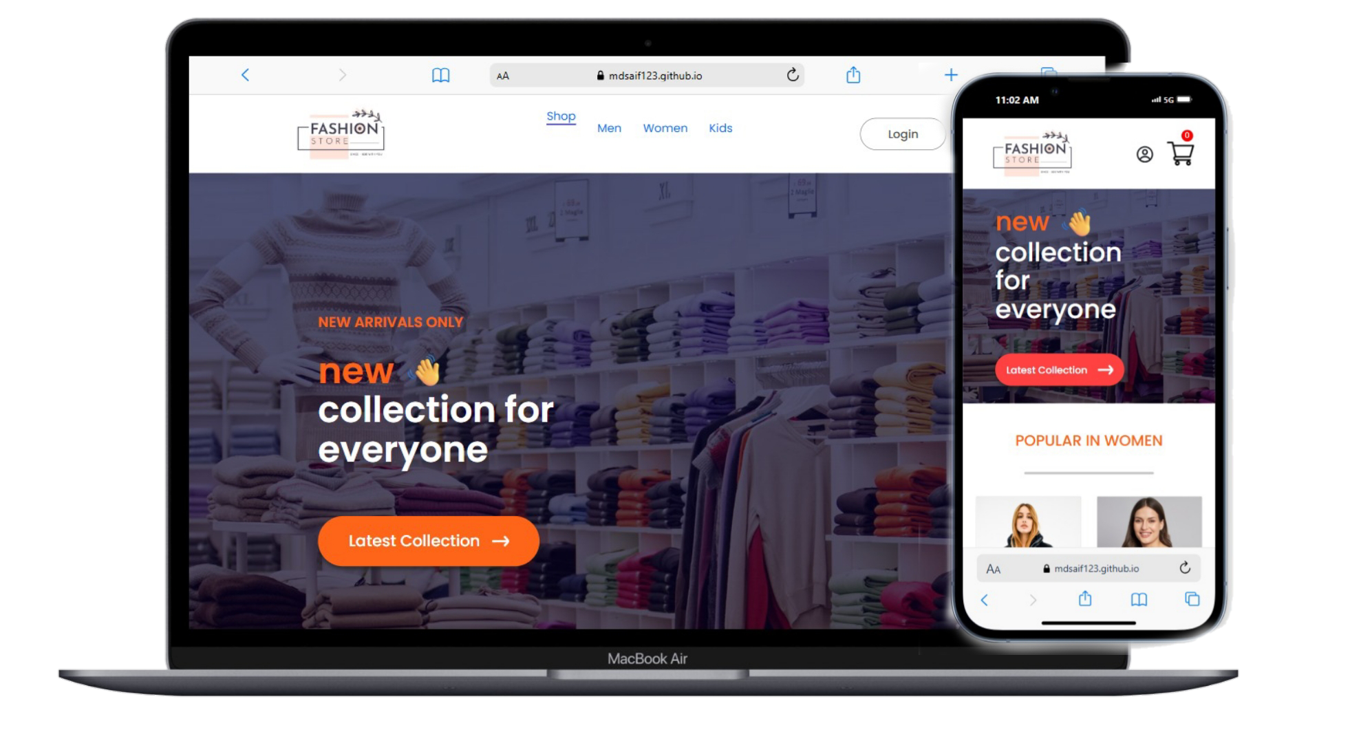 Fashion Store — E-Commerce UI project screenshot